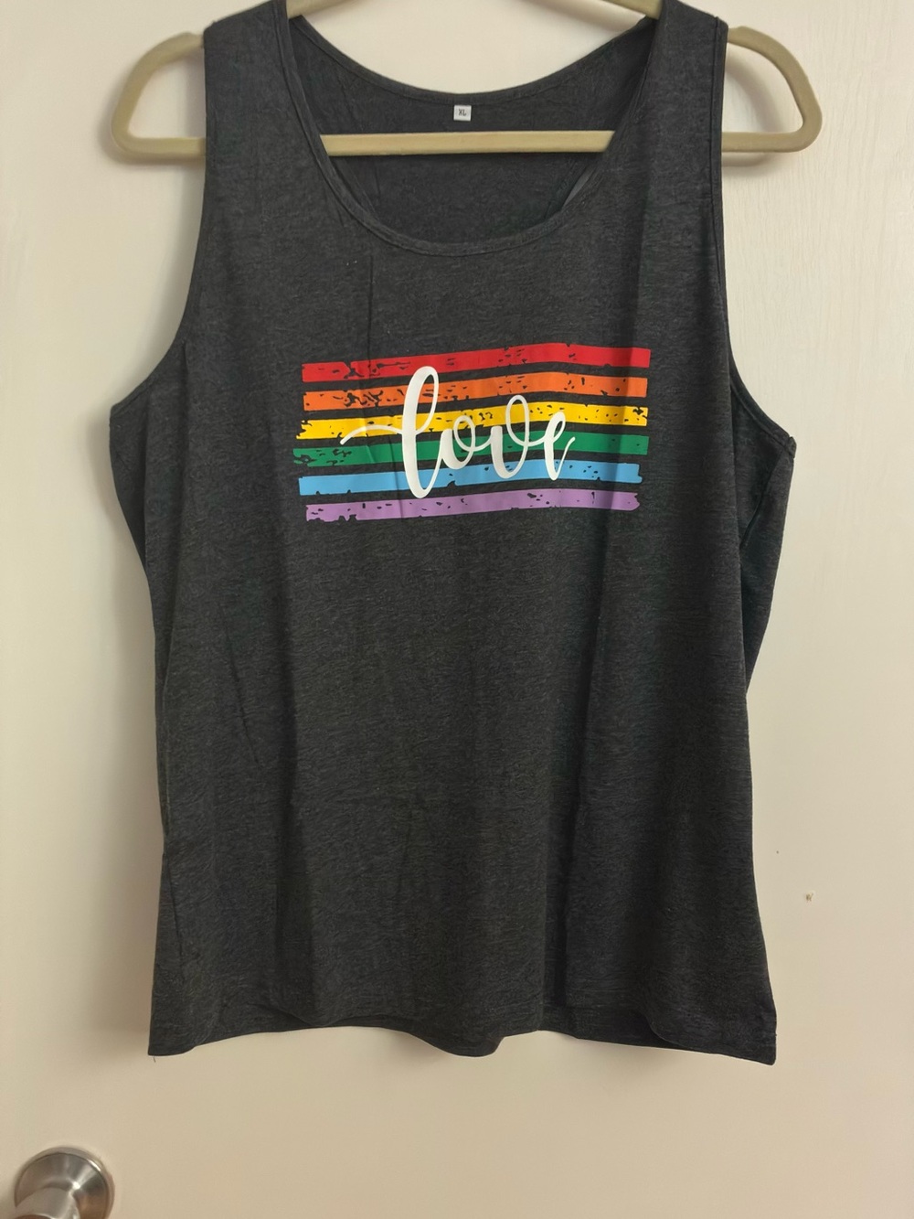 Charcoal Rainbow 'Love' Graphic Tank Top